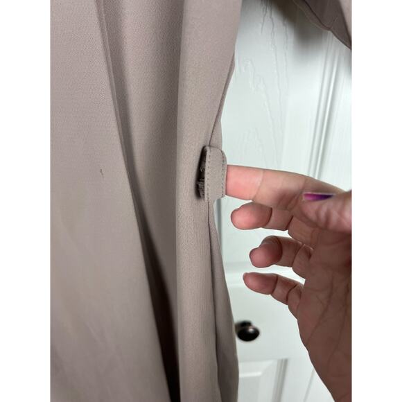 Womens Size 0 XXS Minimalist Gray Brown Sheath Bow Sleeve Career Dress Preppy - Picture 5 of 8